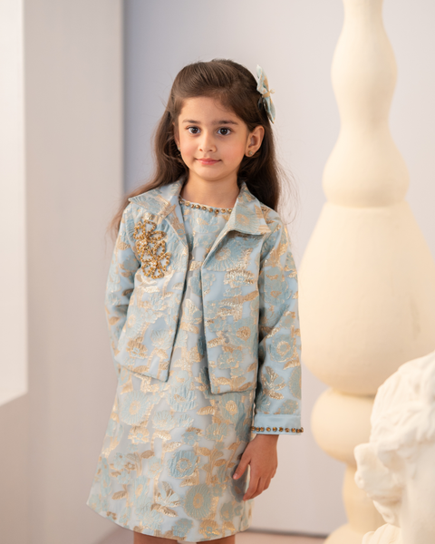 Pre-Order: Jacquard A- line Dress With Jacket