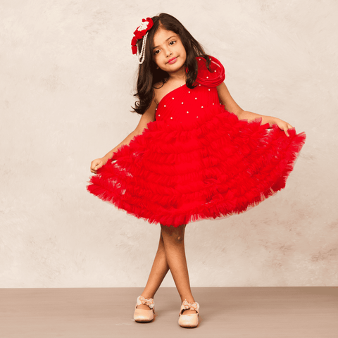 Pre-Order: Sultry Red Ruffle Dress