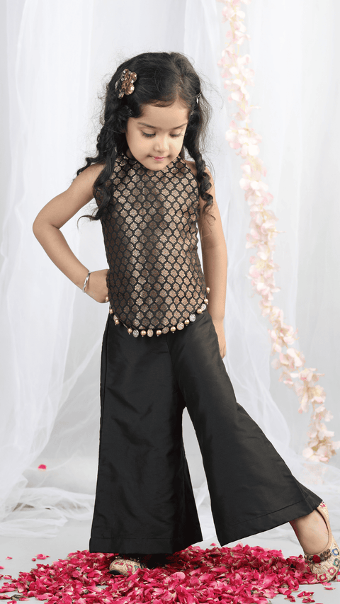 Pre-Order:Silk Top With Plazzo Pants