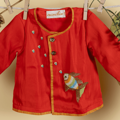 Pre-Order: FISH ANGRAKHA WITH GREEN DHOTI
