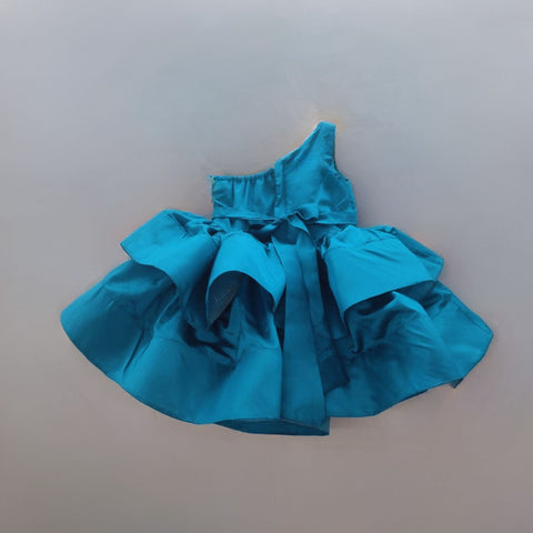 Pre-Order: One Shoulder Dress with Siver Lace Enhanced Front