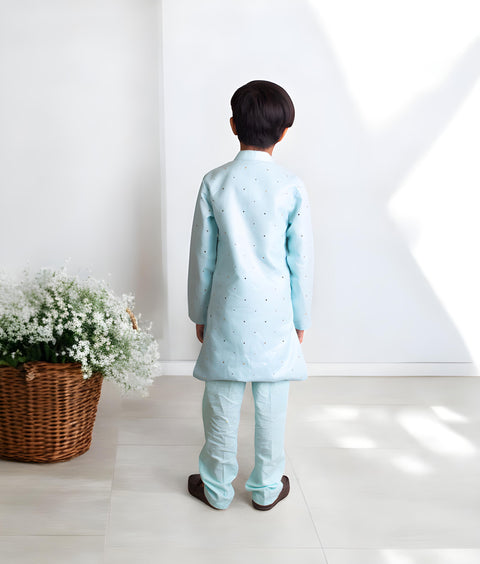 Pre-Order: Blue Mukesh Work Kurta with Pant