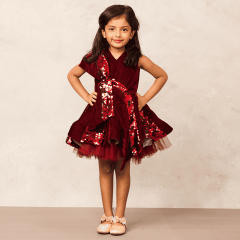 Pre-Order: Handcrafted Velvet Sequence Dress