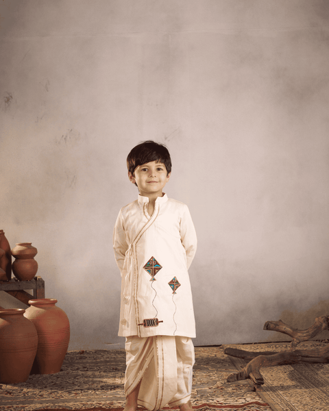 Pre-Order - WHITE KITE DHOTI SET