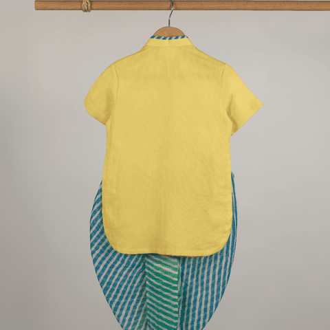 Pre-Order: MOR PANKH KURTA WITH LEHERIYA DHOTI