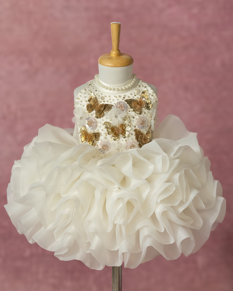 Pre-Order: Layered Golden Butterfly Dress