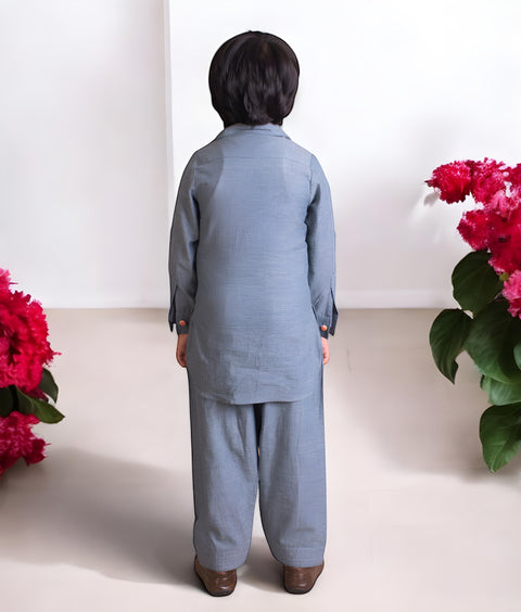 Pre-Order: Blue Denim Kurta with Pant