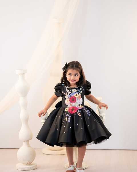 Pre-Order: Black Flora Dress