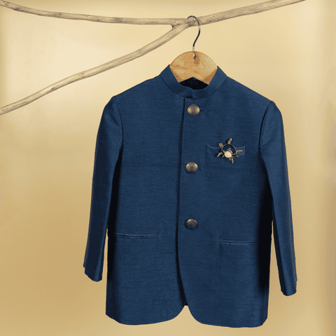 Pre-Order: BLUE SILK PRINCE COAT WITH PAINT