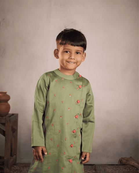 Pre-Order - OLIVE KURTA SET FOR BOYS