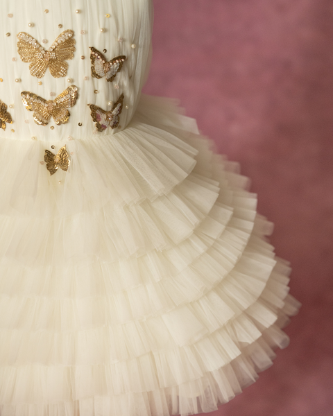 Pre-Order: Layered Butterfly Dress In Off-white