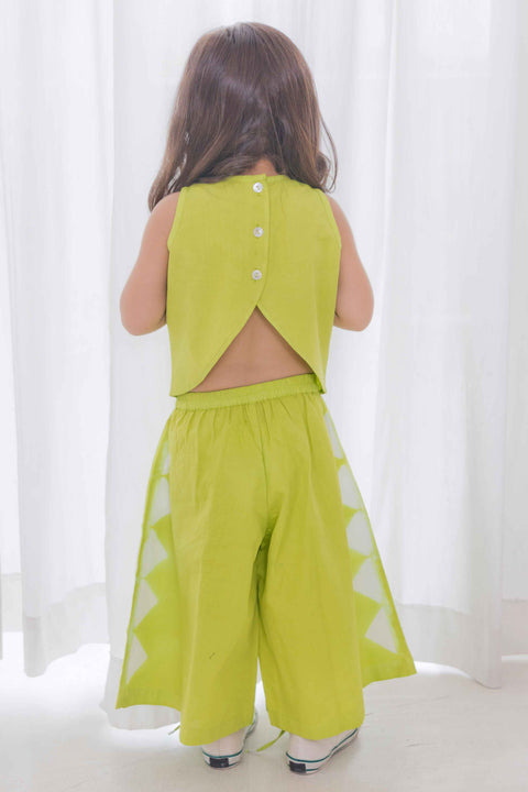 Girl Tie Dye Triangle Co-ord Set - Green