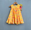 Pre-Order: Yellow Floral Dress with Shoulder Ruffles
