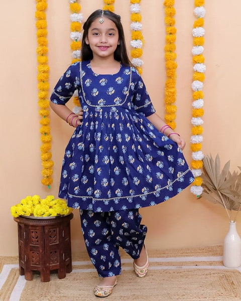 Blue All Over Printed Kurta with Salwar