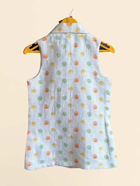 Pre-Order: Fireball Print Pure Linen Blazer Dress