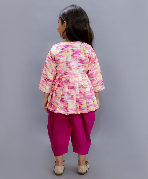Pre-Order: Dhoti and crop top set with Silk Jacket