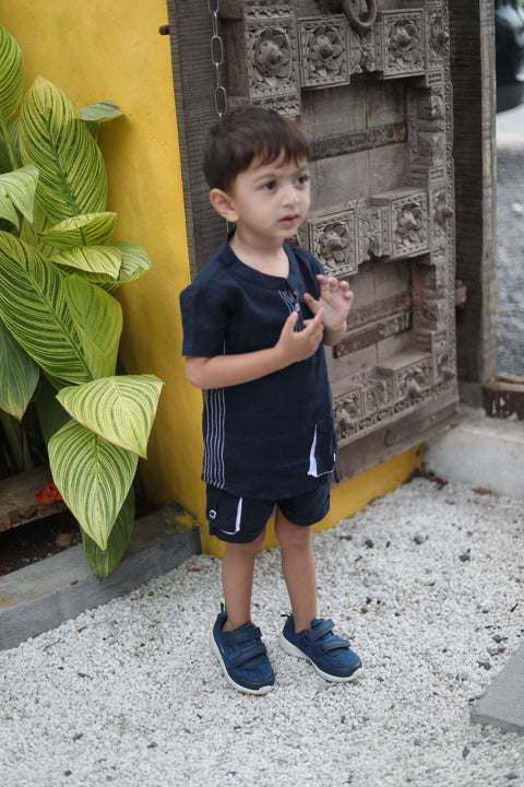 Pre-Order: Anchor Pocket Pure Linen  Premium Co-ords - Dark Blue