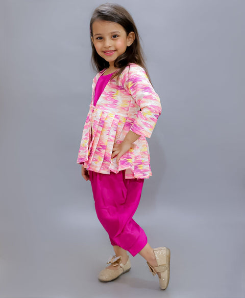 Pre-Order: Dhoti and crop top set with Silk Jacket