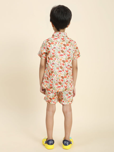 Pre-Order: Mushrooms Printed Pure Linen  Premium Co-ords