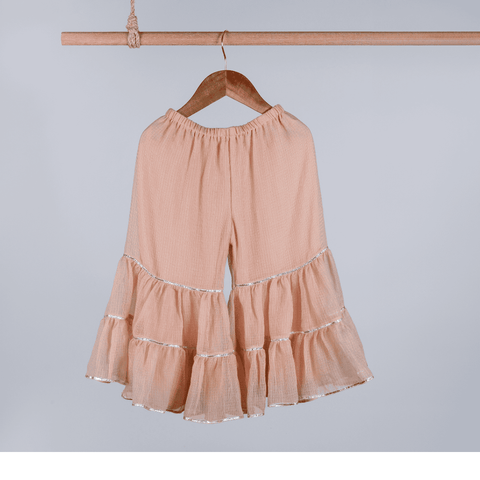 Pre-Order: PEACH EMBROIDERED SHARARA SET