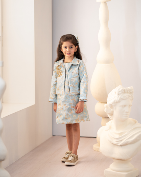 Pre-Order: Jacquard A- line Dress With Jacket