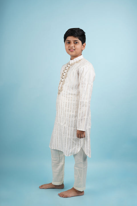Pre-Order : White Kurta with Pajama for special Occassion