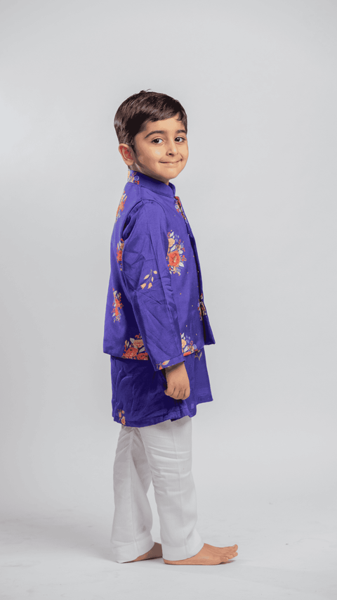 Pre-Order: PURPLE BIG FLORAL JACKET SET