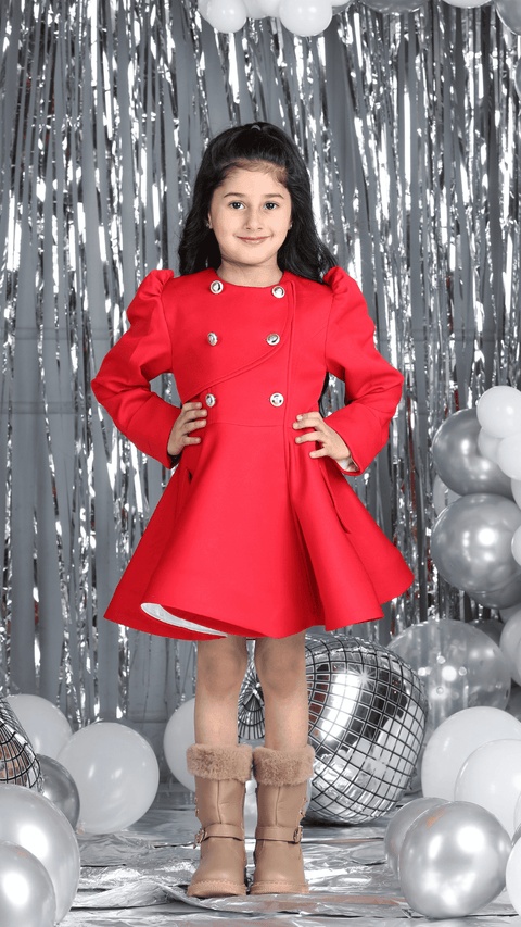 Pre-Order: Coat Dress With Golden Buttons