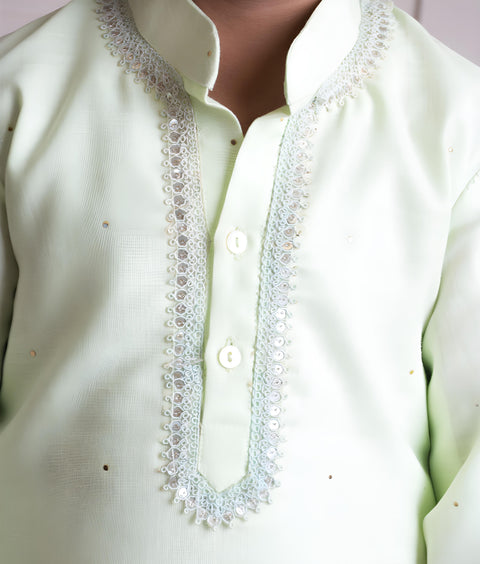 Pre-Order: Green Mukesh Work Kurta with Pant