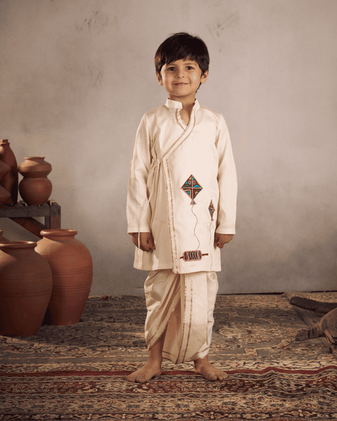 Pre-Order - WHITE KITE DHOTI SET