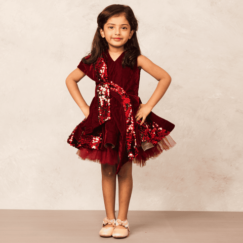 Pre-Order: Handcrafted Velvet Sequence Dress