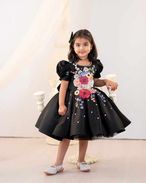 Pre-Order: Black Flora Dress