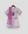 Pre Order: Lilac Embroidered Kurti with Sharara