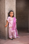 Pre Order: Lilac Embroidered Kurti with Sharara