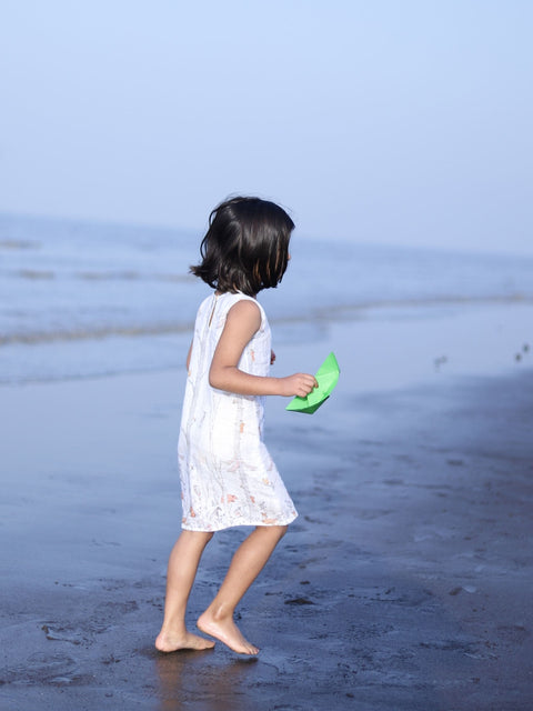 Pre-Order: Climbing Bear Print Pure Linen Dress