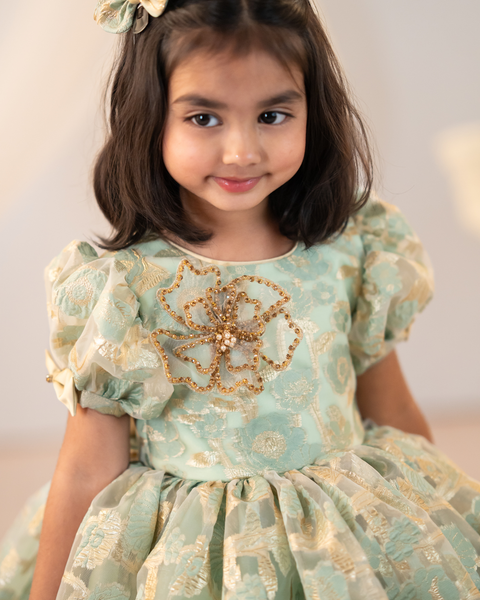 Pre-Order: Regal Jacquard Flared Dress