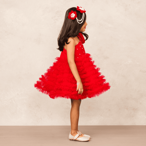 Pre-Order: Sultry Red Ruffle Dress