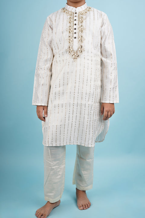 Pre-Order : White Kurta with Pajama for special Occassion
