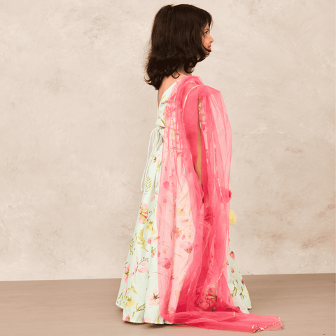 Pre-Order: Floral Green Ghagra Choli