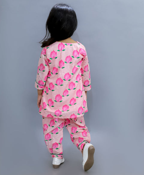 Pre-Order: Lotus Print Kurta and Salwar Set