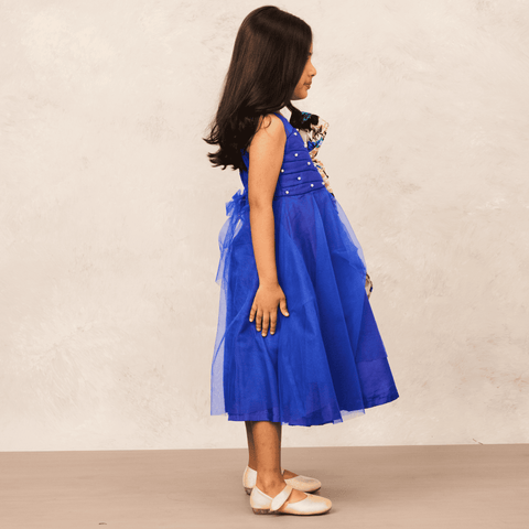 Pre-Order: Bow Detail Royal Blue Net Gown