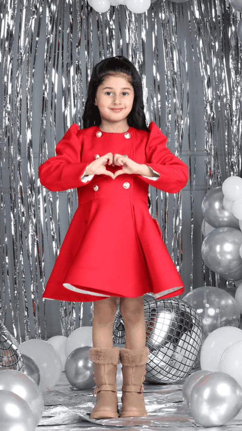 Pre-Order: Coat Dress With Golden Buttons
