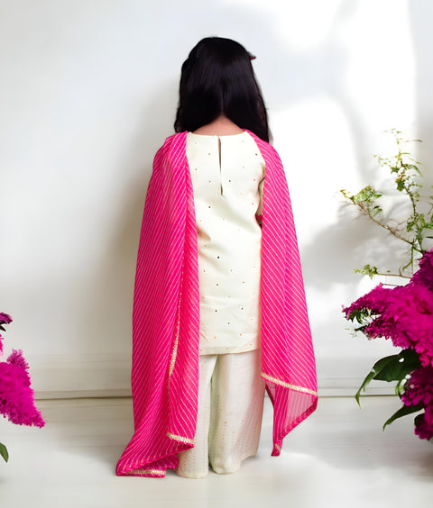 Pre-Order: Green Mukesh Work Kurti with Sharara