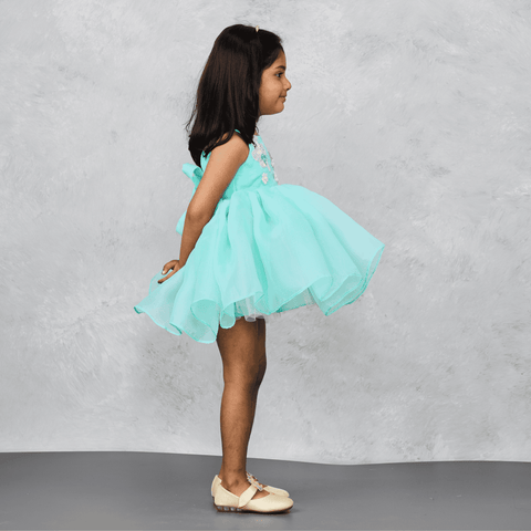 Pre-Order: Blue Mesh Organza Dress