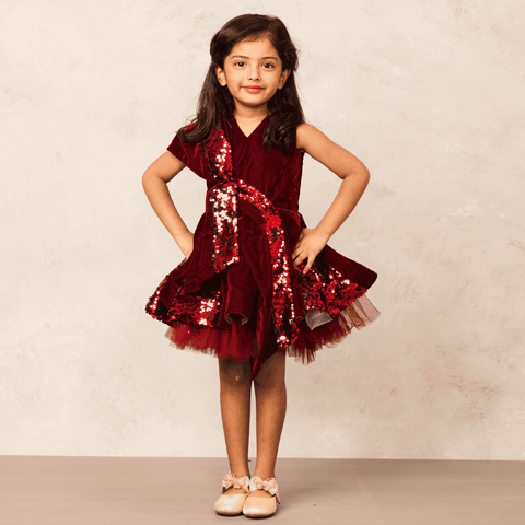 Pre-Order: Handcrafted Velvet Sequence Dress