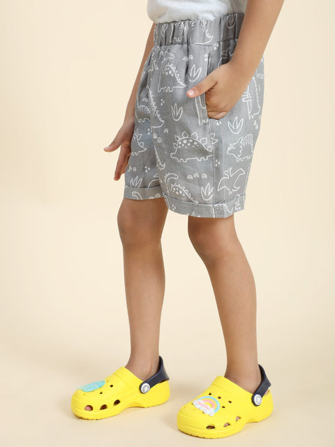 Pre-Order: Dino Printed Pure Linen  Premium Co-ords