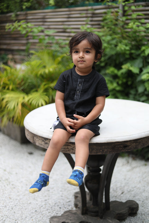 Pre-Order: Anchor Pocket Pure Linen  Premium Co-ords - Black