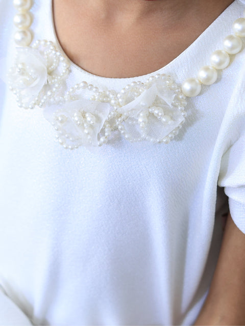 Pre-Order: White Dress With Detachable Drape