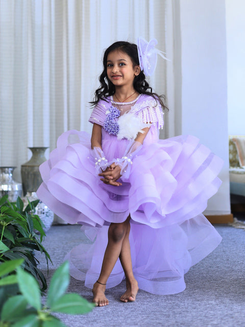 Pre-Order: Lavender Structured Dress With Detachable Drape