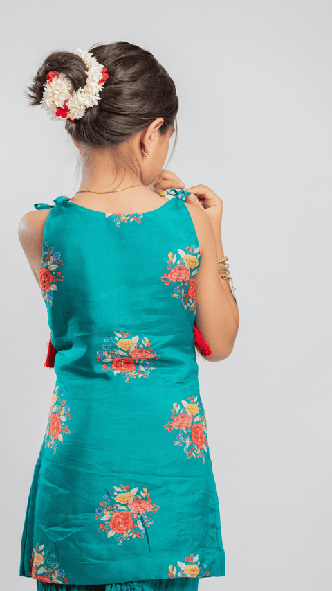 Pre-Order: KNOT KURTA SET WITH SHARARA